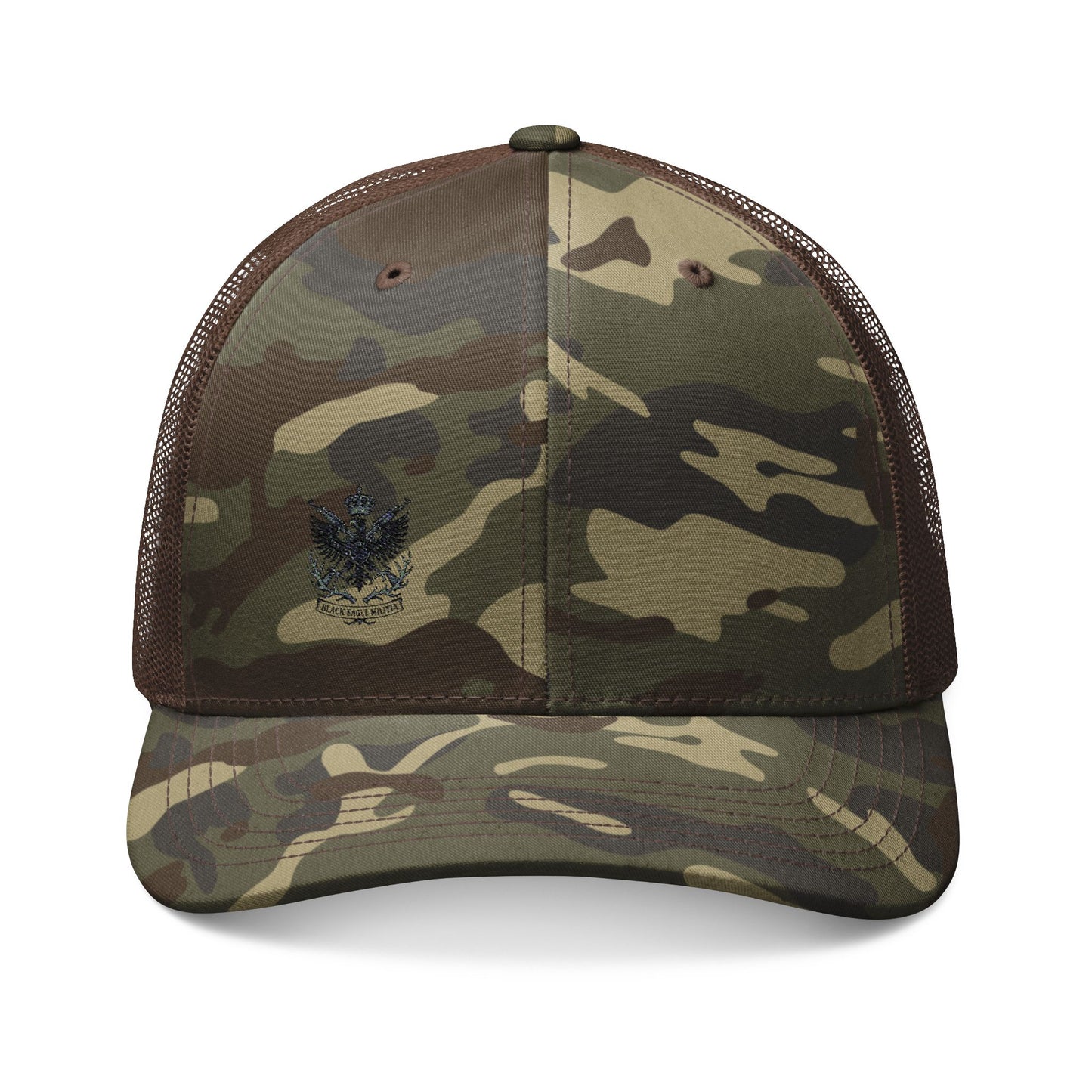 Cap - Camouflage Trucker -Embroidered - Black Eagle Militia