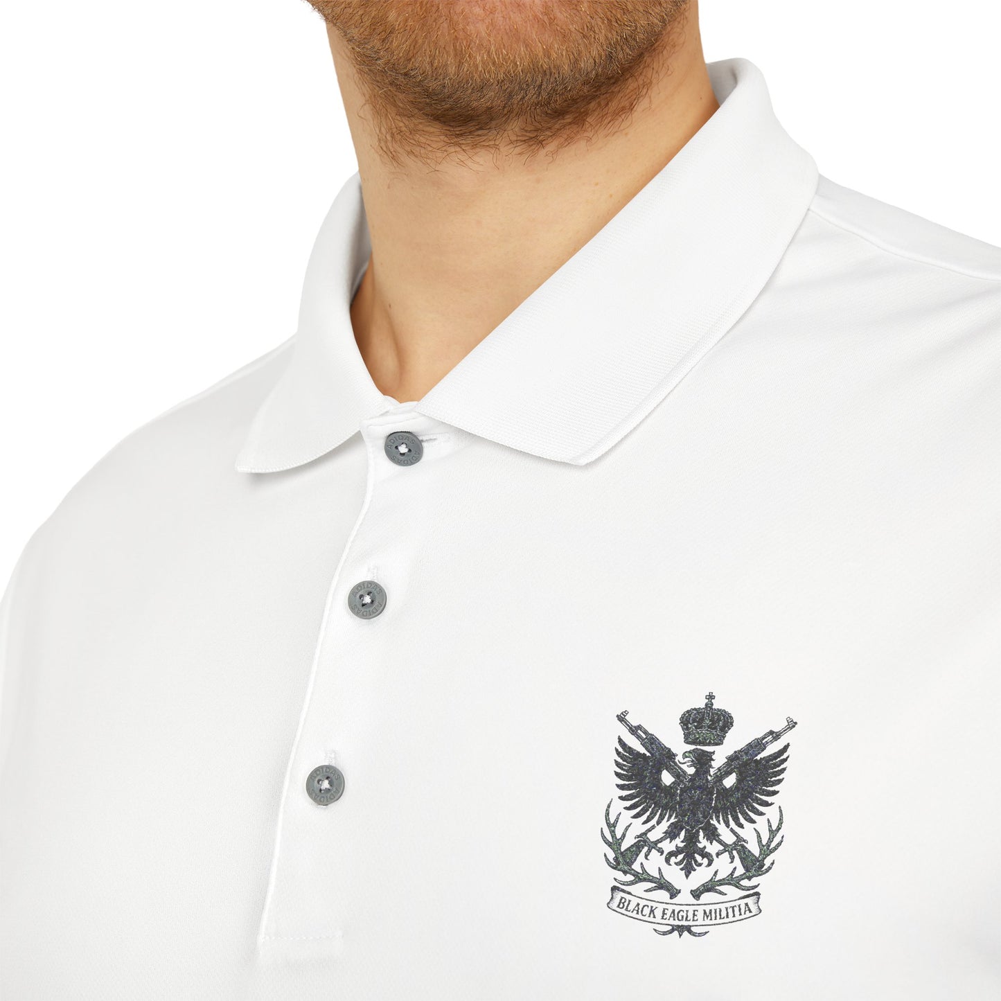 Adidas Unisex Performance Polo - Black Eagle Militia - Stylish, Breathable Athletic Wear