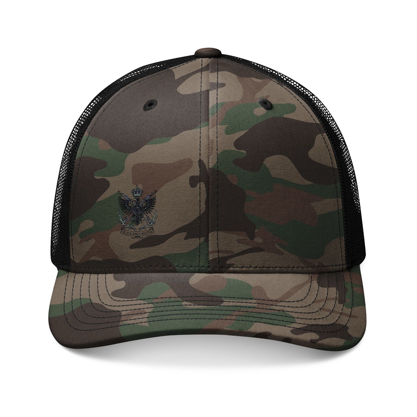 Cap - Camouflage Trucker -Embroidered - Black Eagle Militia