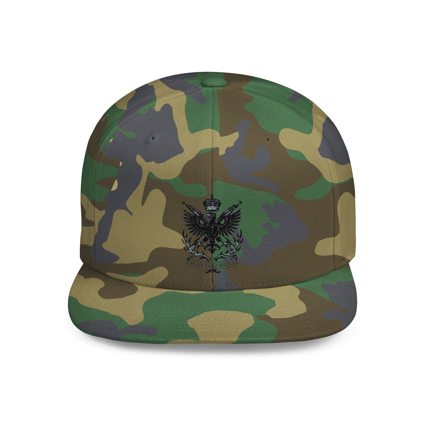 Cap - Flat Bill Snapback - Black Eagle Militia
